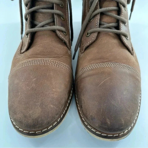 Franco Fortini mens Aussie Bloke mens ankle boots size 10 brown leather cap toe - Picture 3 of 12